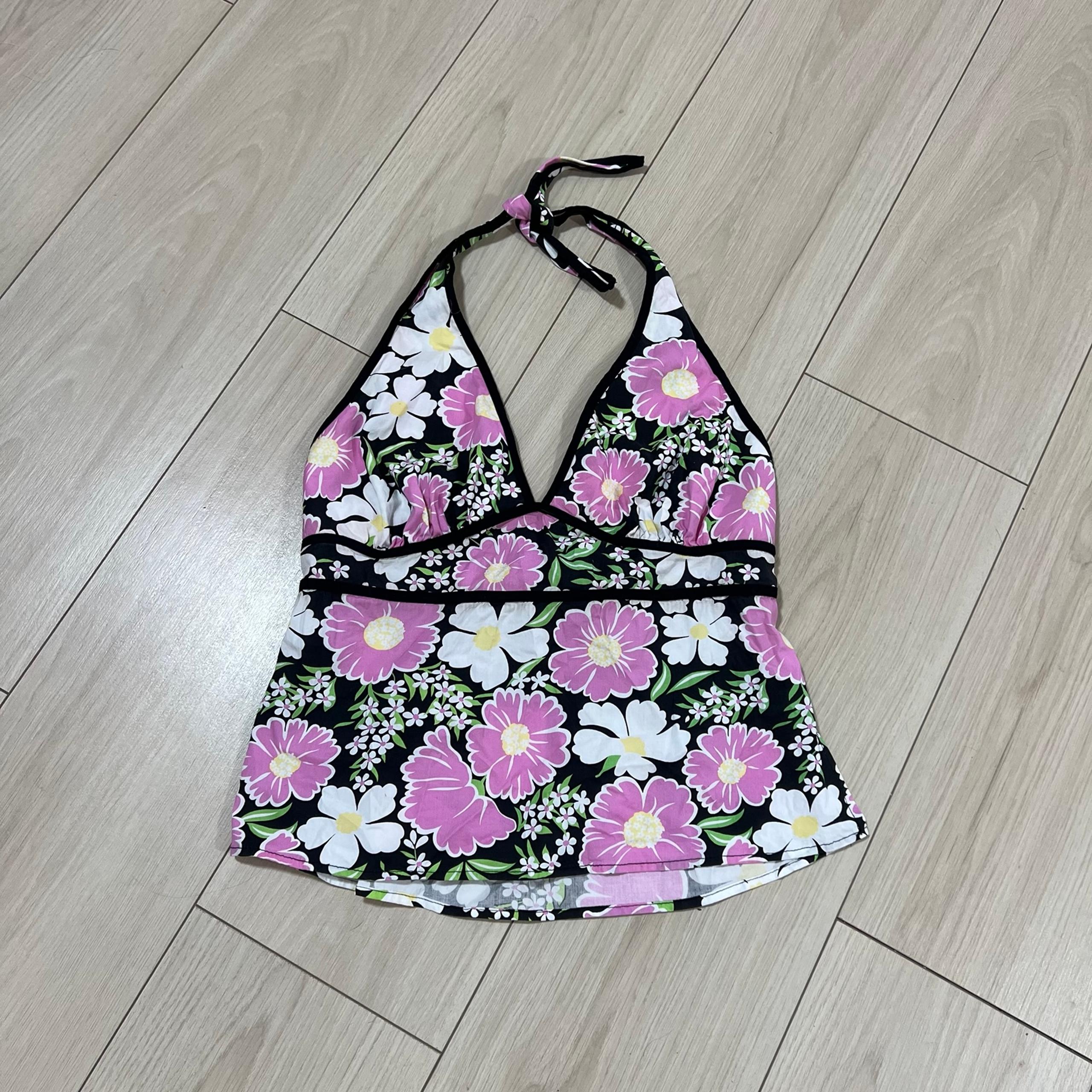 Zinc vintage halter top with floral design