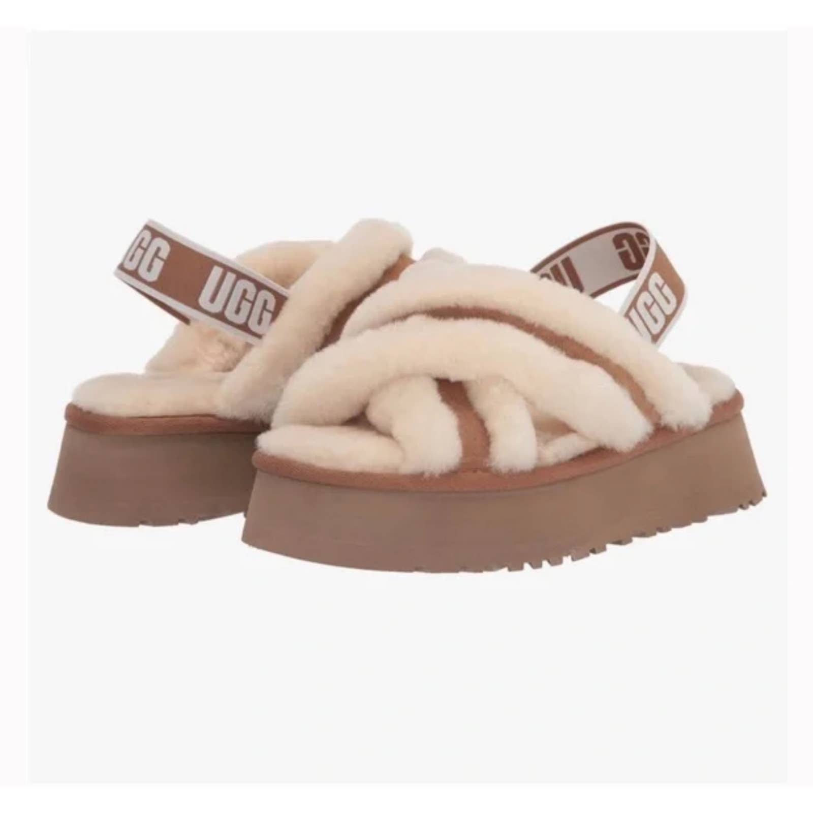 NEW UGG Disco Cross Platform Slide Sandal (Size 7 Chestnut)