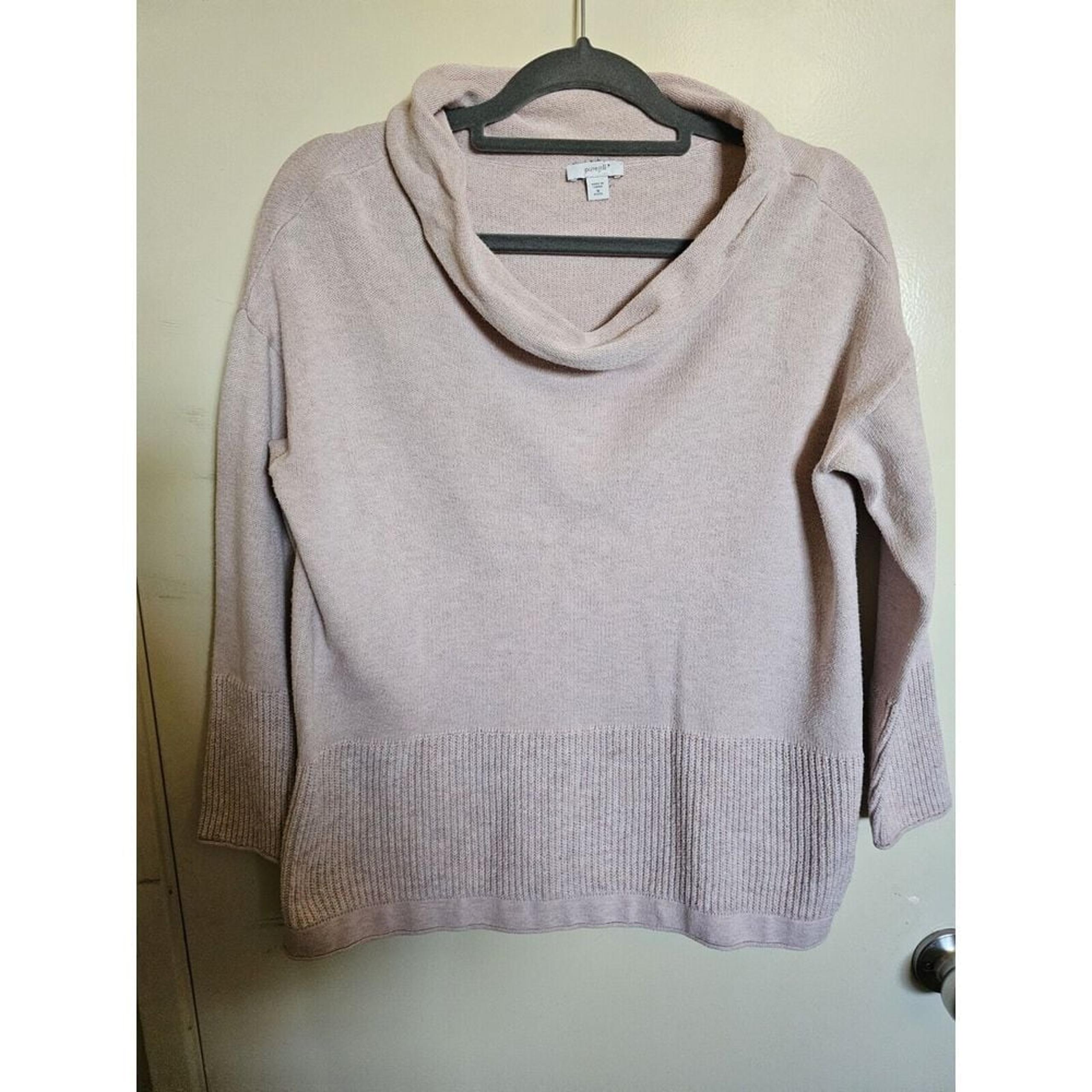 J. Jill Pure Jill Light Pink Cowl Neck Sweater Size Medium Petite