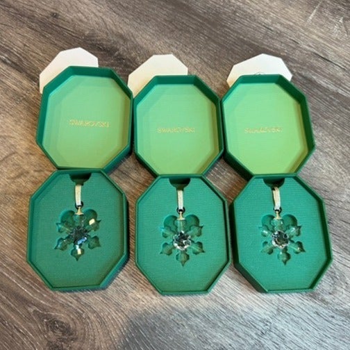 Set of 3, SWAROVSKI 2022 Annual Edition Christmas Ornament Crystal Snowflake.