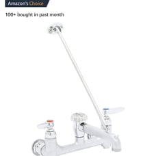 T&S Brass Service Sink Faucet, Wall Mount, 8 Centers, Built
