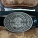 34” Pewter Belt Buckle black leather