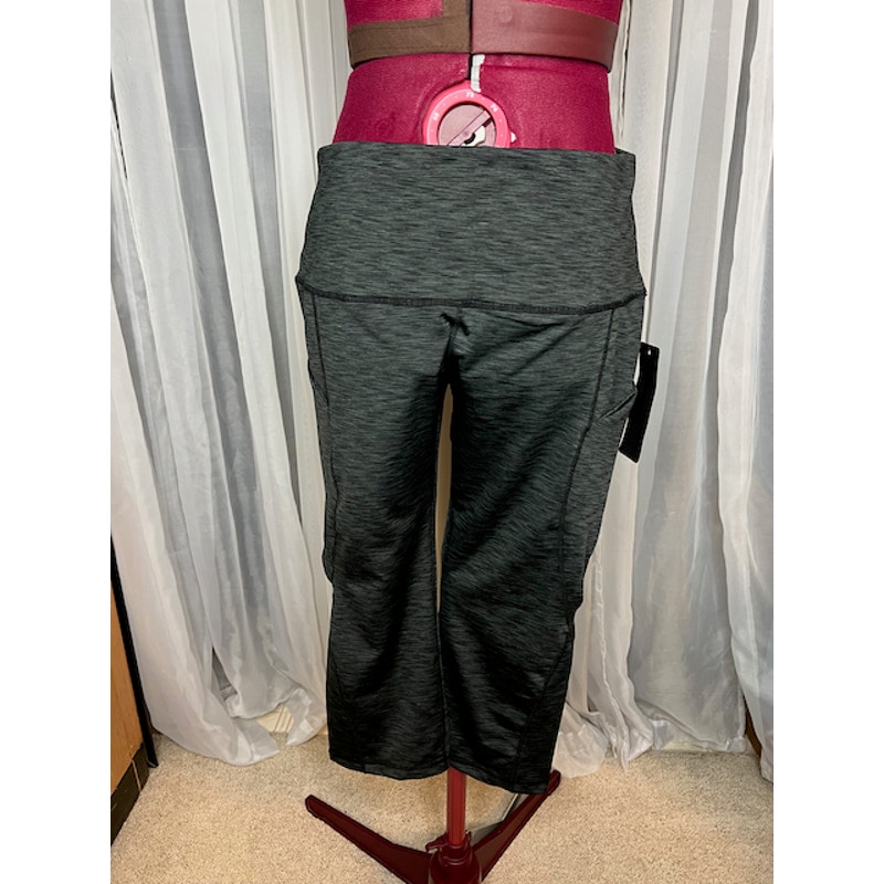 ododos yoga leggings black gray heathered pockets nwt