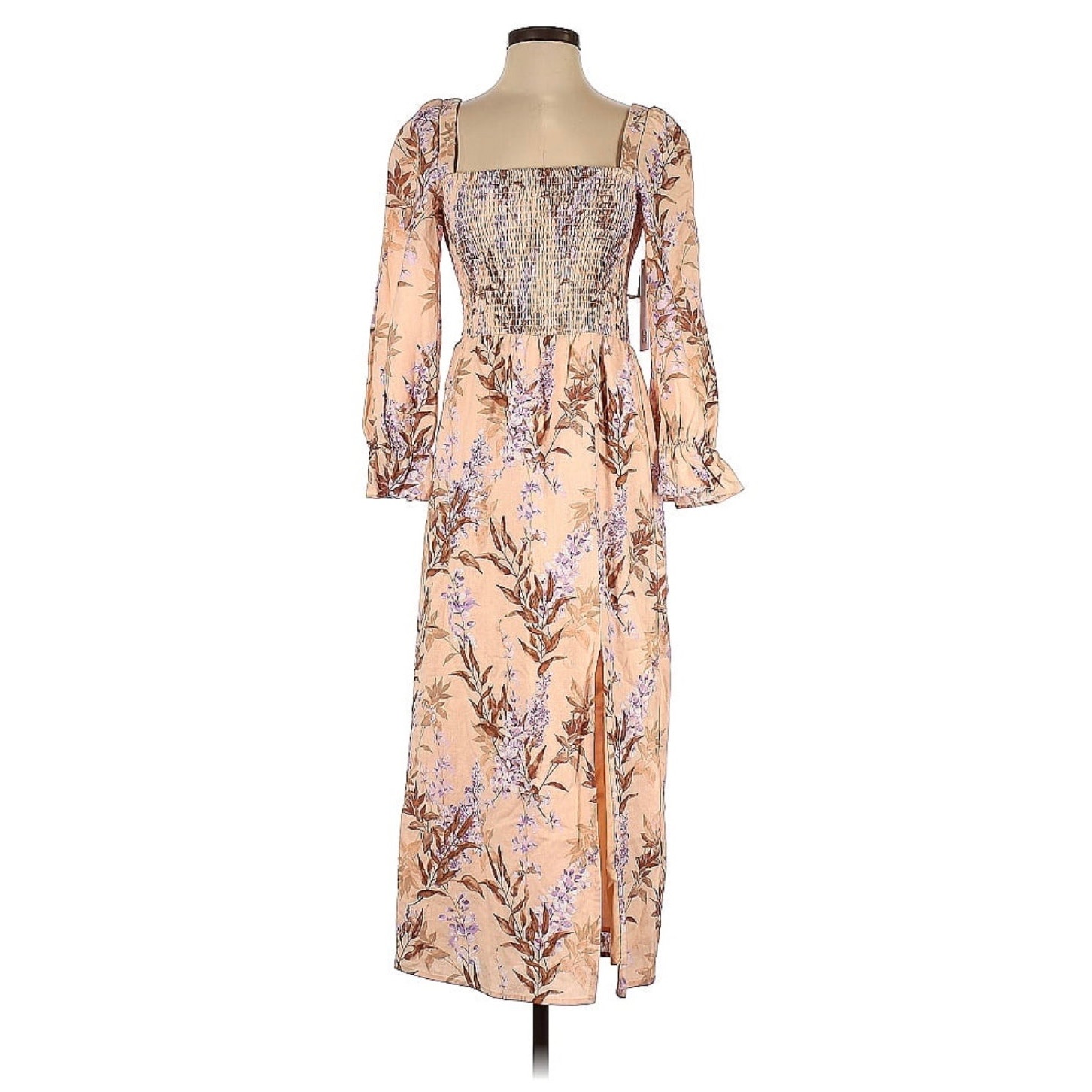 NWT House of Harlow 1960 Floral Smocked Midi Dress Sz XS