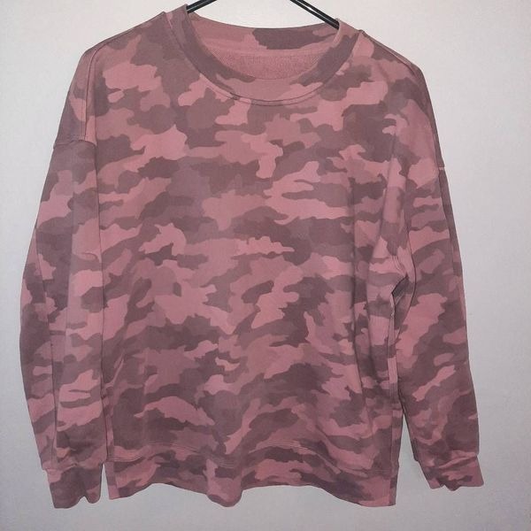 Lululemon Perfectly Oversized Crew Sweatshirt Pink Camo