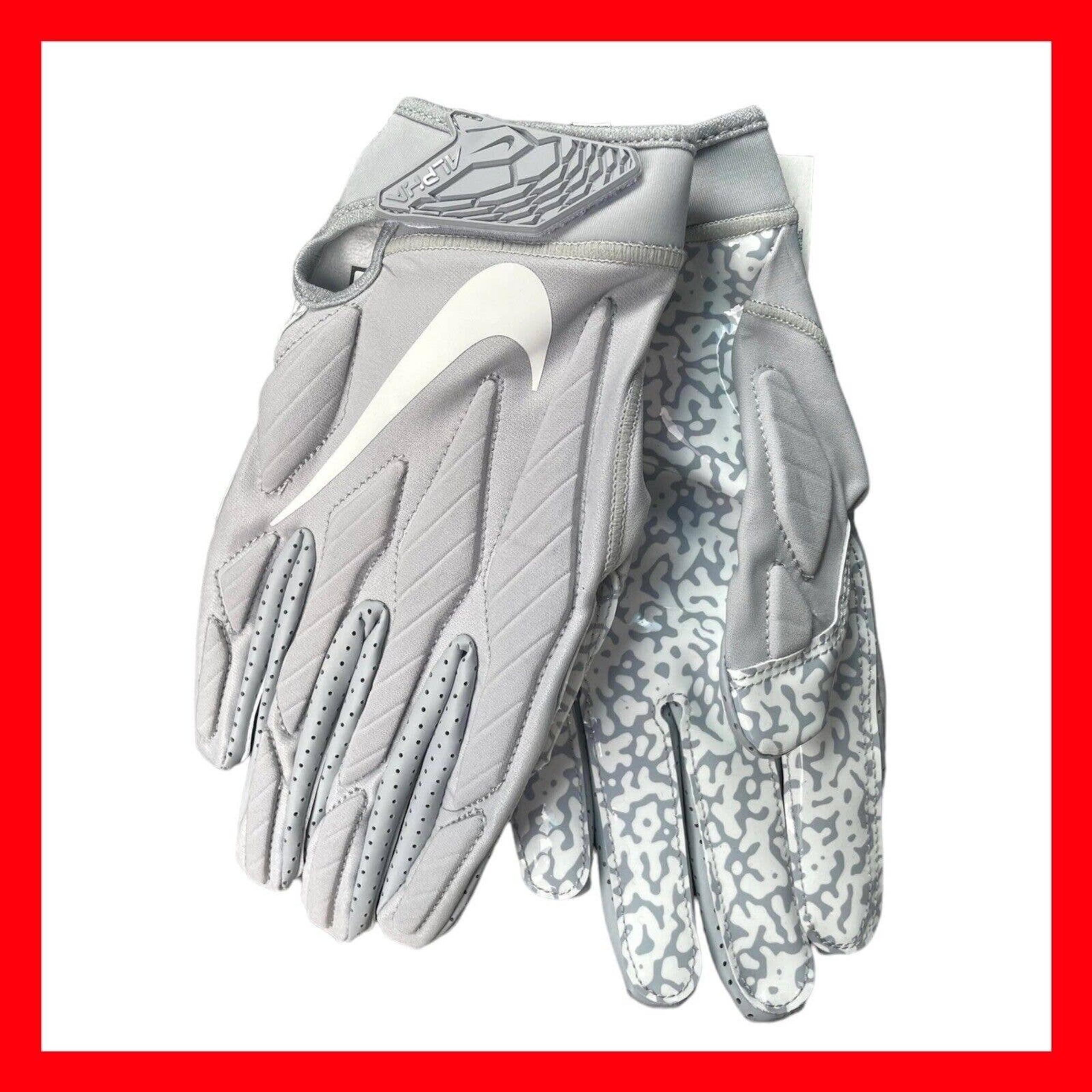Men's Nike Superbad 5.0 Football Gloves White Gray CJ9339-015 Mens Size Large