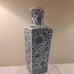 Pair of Beautiful Vintage Asian Porcelain Vases Blue and White Square Shape