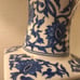 Pair of Beautiful Vintage Asian Porcelain Vases Blue and White Square Shape