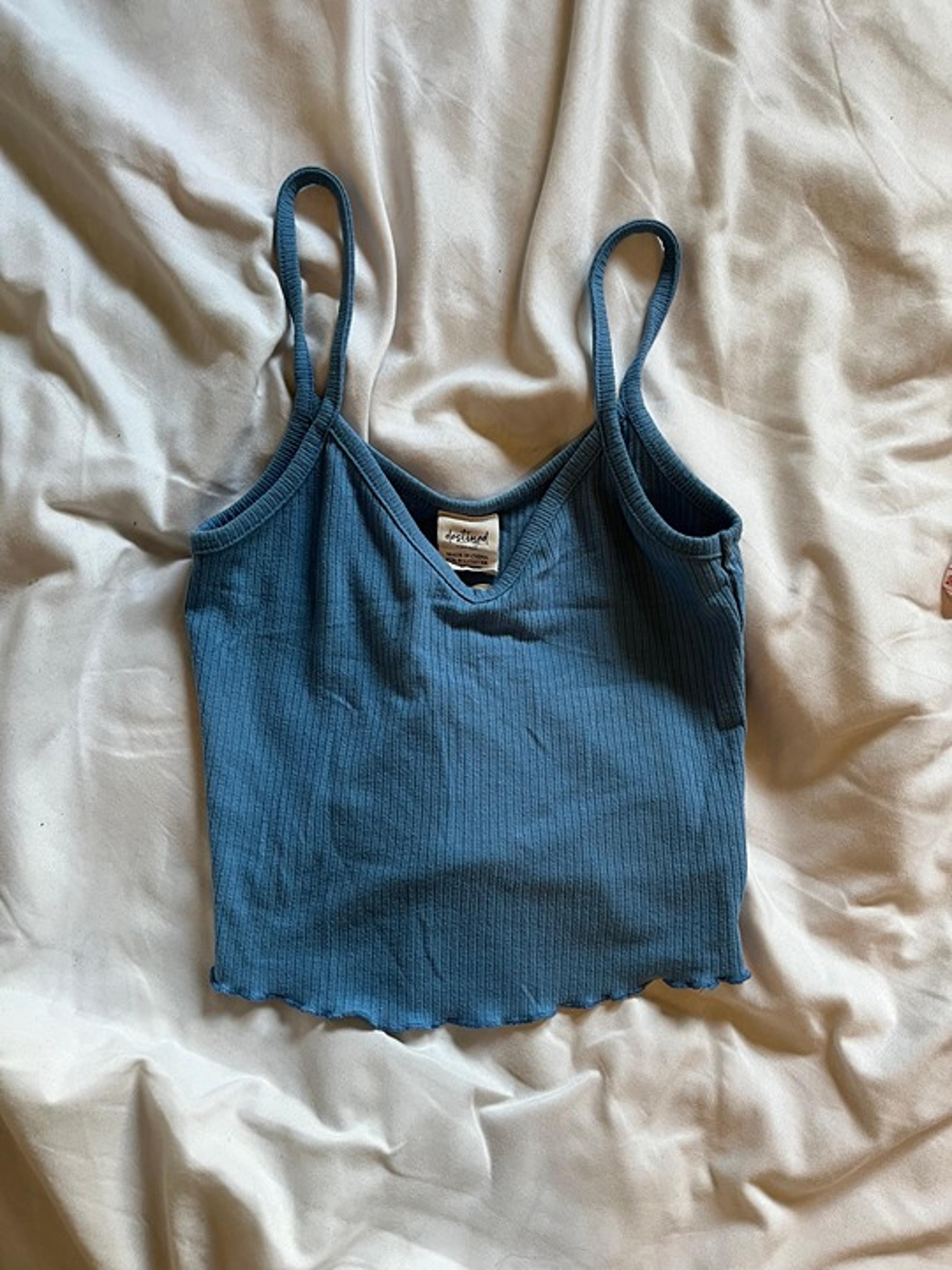 Destined Light Blue Cropped Tank Top