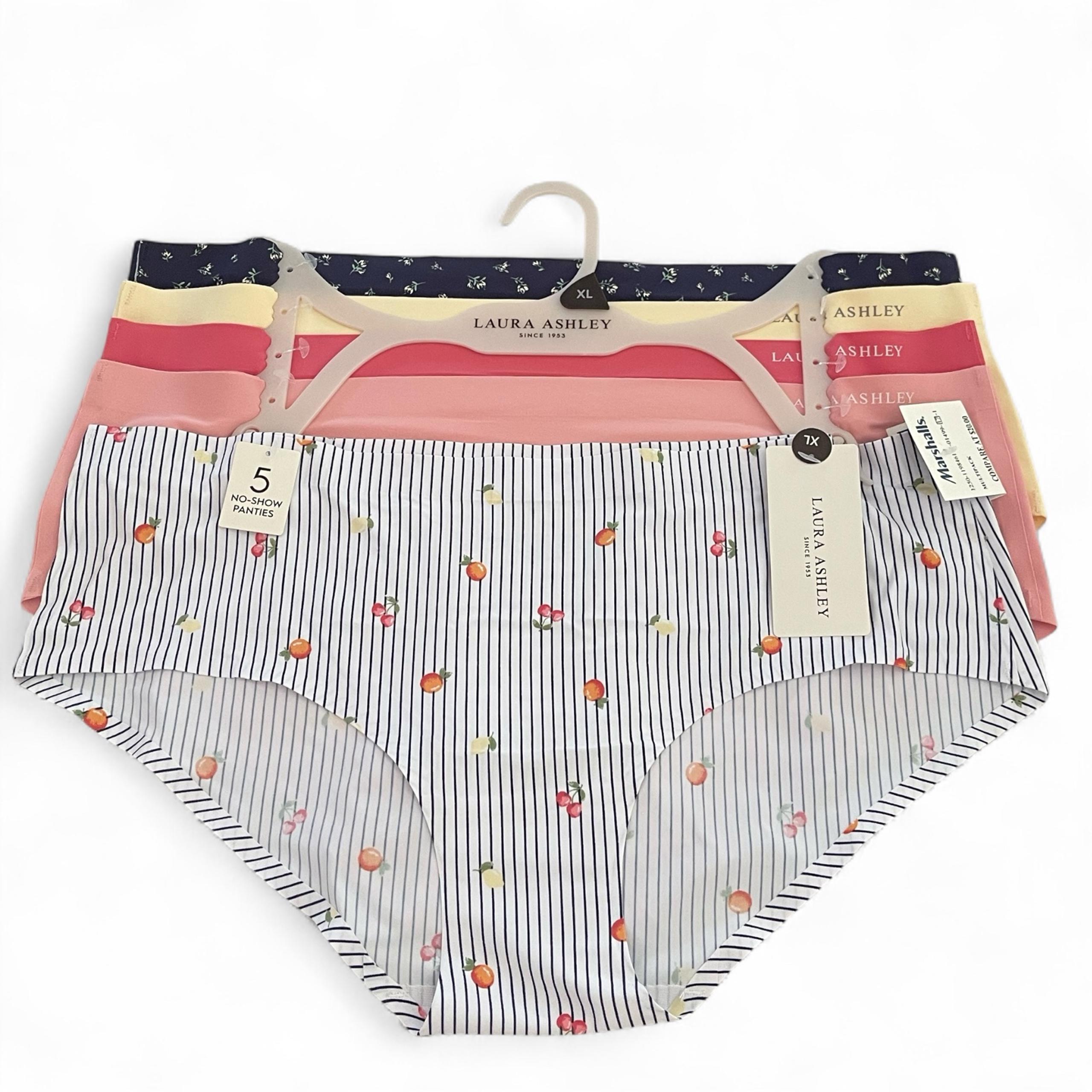Laura Ashley 5 Pack XL Women’s Brief Underwear Panties Assorted Nylon Blend