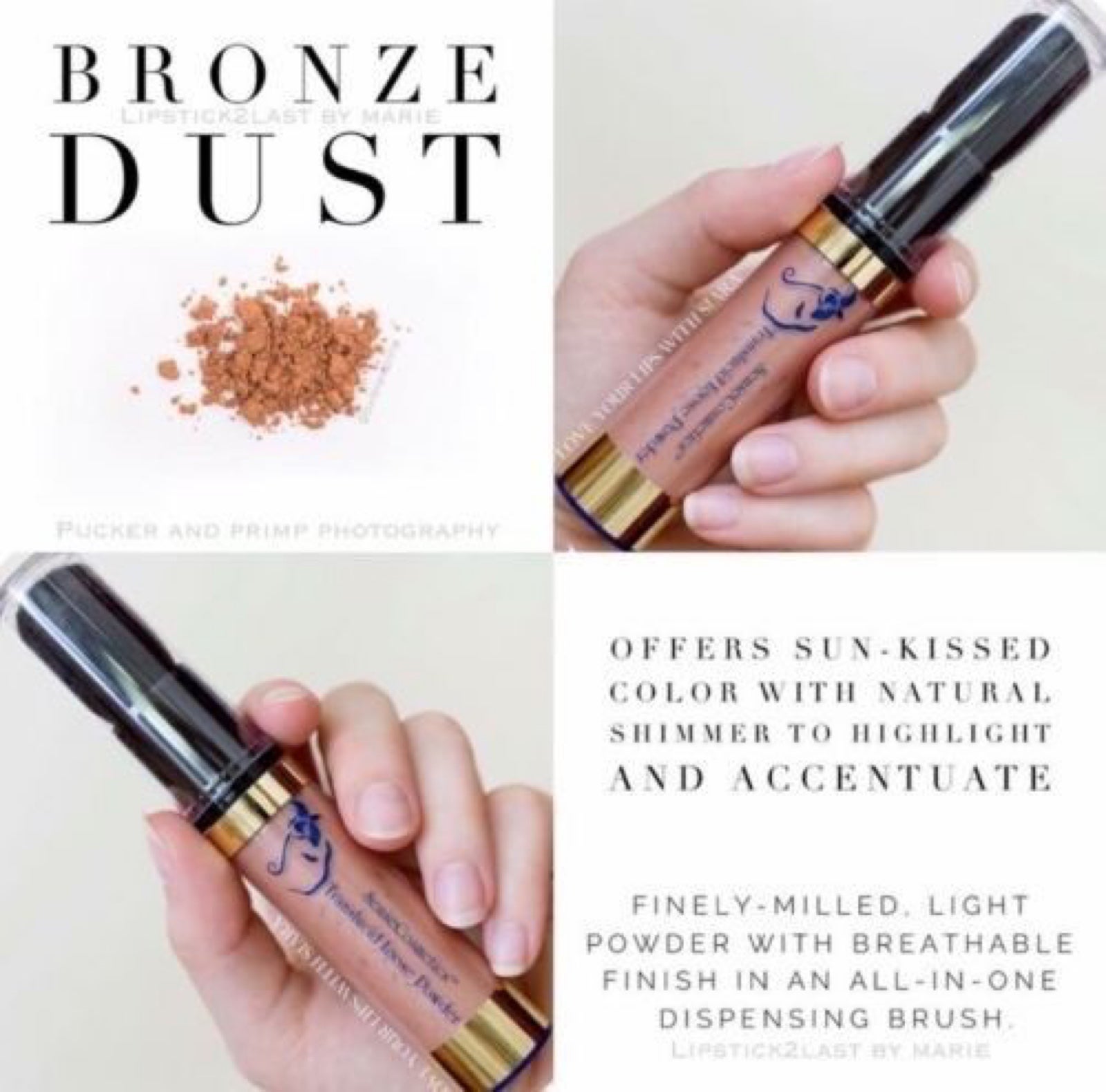 SeneGence Translucid Loose Powder- Bronze Dust w/ Dispensing Brush