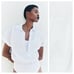 NWT. Zara White Poplin Short Sleeve Bodysuit with V-neck Lapel Collar. Size M.