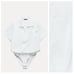 NWT. Zara White Poplin Short Sleeve Bodysuit with V-neck Lapel Collar. Size M.