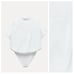 NWT. Zara White Poplin Short Sleeve Bodysuit with V-neck Lapel Collar. Size M.