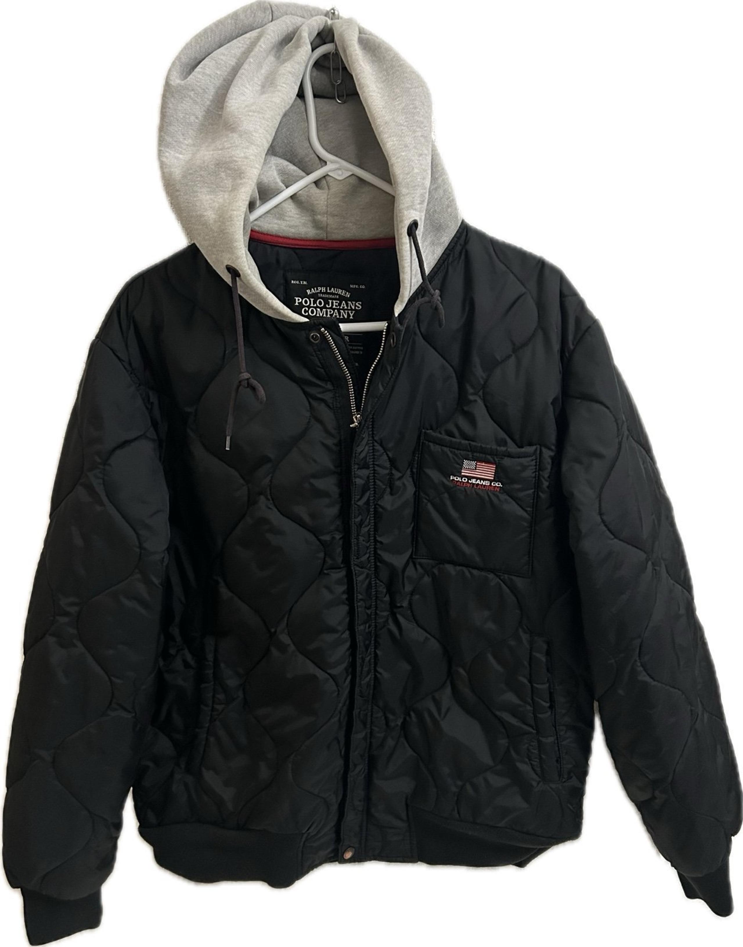 Polo Company Co Ralph Lauren Zip-up Puffer Jacket with hoodie - Large