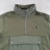 Polo Ralph Lauren Double Knit 1/4 Zip Men Large Olive Green Hooded NWOT 180