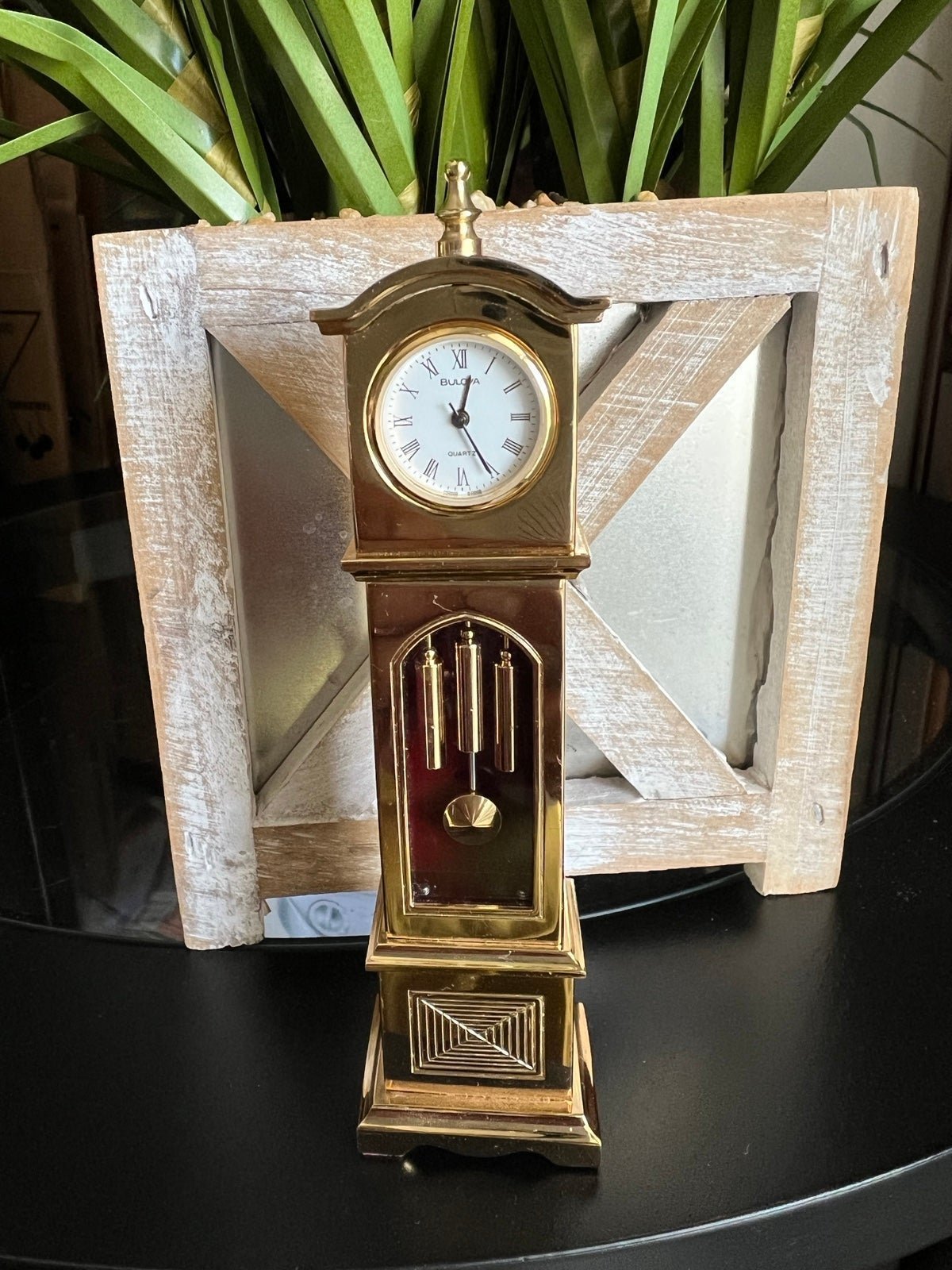 Dollhouse Miniature 1” Scale Vintage Bulova Grandfather Clock