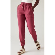 Athleta Pants Womens 8 Petite Retreat Linen Joggers Pink Beachy Summer Lagenlook