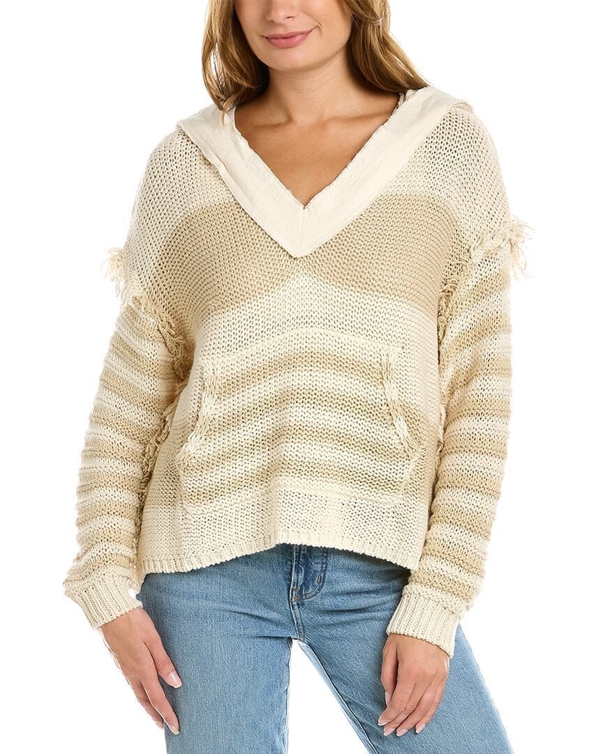 Vintage Havana Fray Detail Loose Knit Hoodie - Size Medium NWT