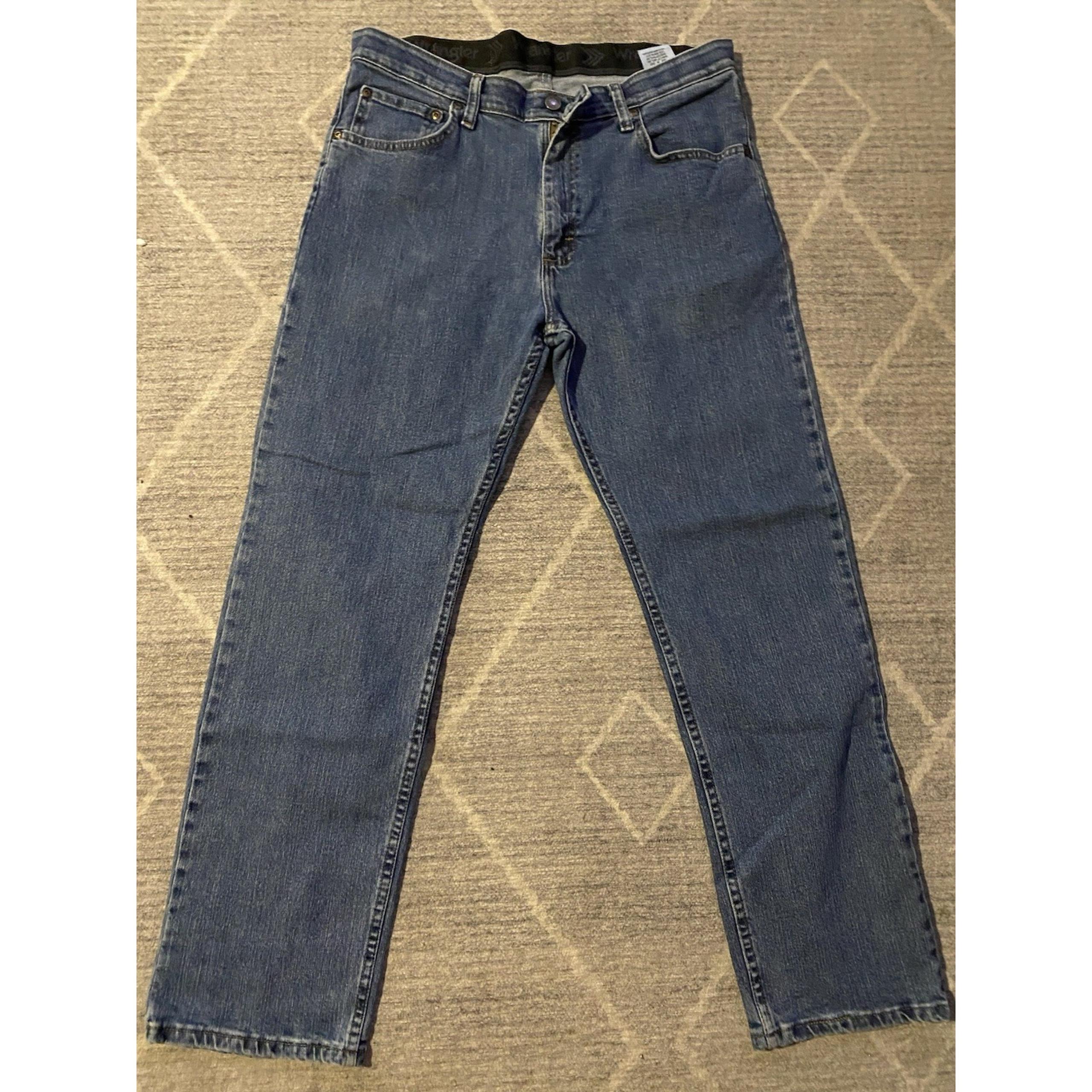 Wrangler Authentics Mens Size 32x30 Relaxed Straight Denim Blue Jeans Pre Owned