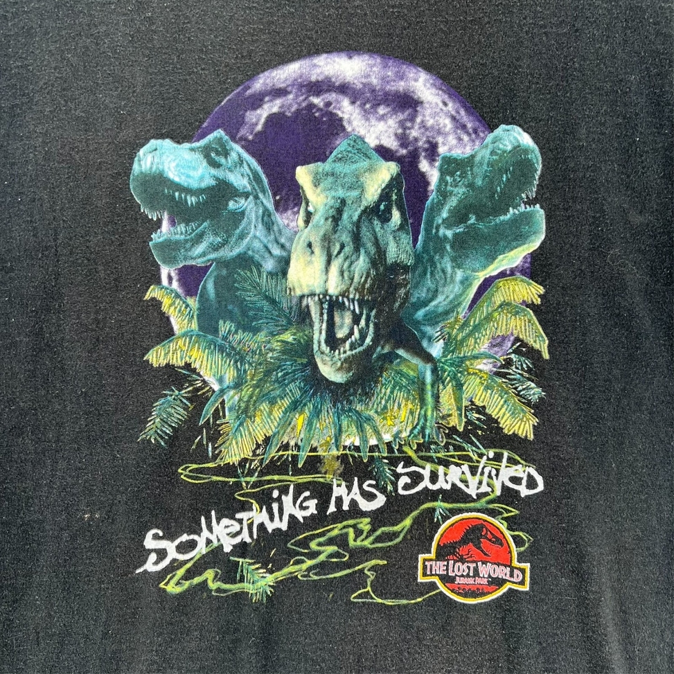 Vintage 90's Jurassic Park Movie Promo Single Stitch T-Shirt Black READ