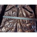 Metallic Rose Gold Pink Black Fur Hooded Women Small Ski Suit Snowsuit Boarding