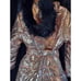 Metallic Rose Gold Pink Black Fur Hooded Women Small Ski Suit Snowsuit Boarding
