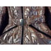 Metallic Rose Gold Pink Black Fur Hooded Women Small Ski Suit Snowsuit Boarding