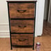 Dresser with 3 Drawers, Fabric Nightstand, Organizer Storage Dresser