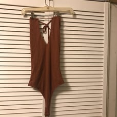 Majorelle Ashyln rust halter knit bodysuit