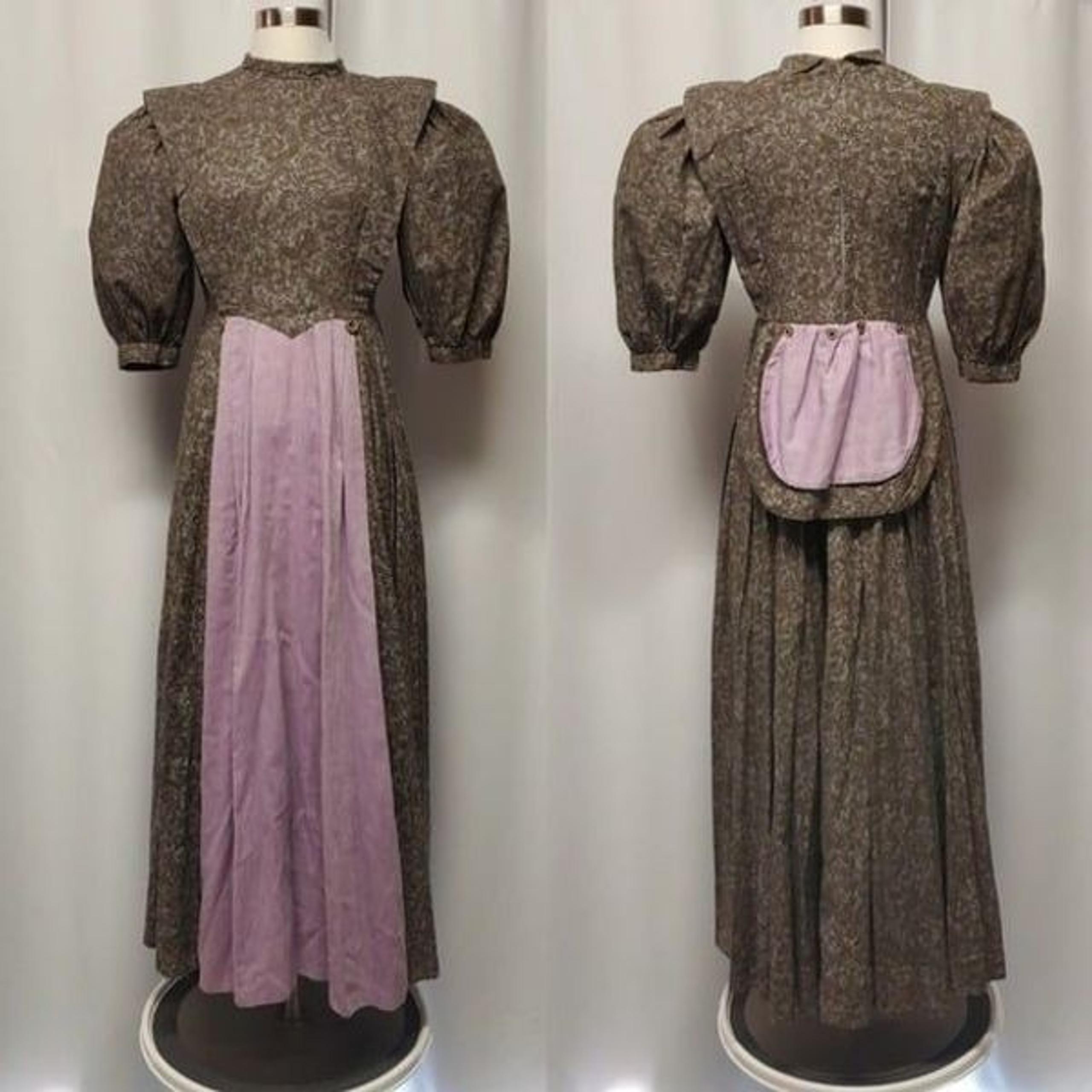 Vintage 70s Handmade Cottagecore Prairie Paisley Floral Puffed Sleeve Maxi Dress