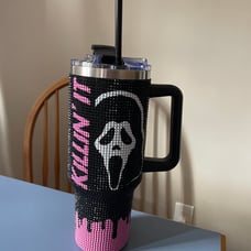 Ghost Face Killin' It Travel Tumbler with Straw 40 oz. Halloween