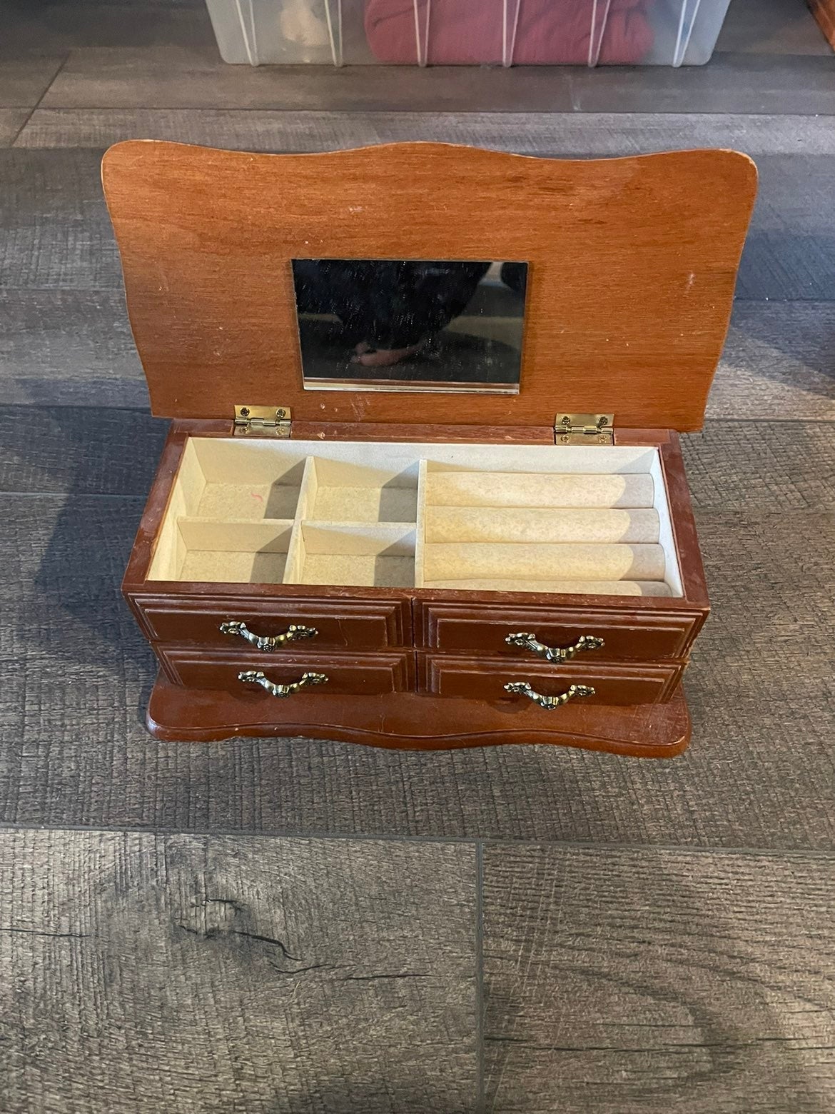 Vintage (1989) Small Wooden Jewelry Box