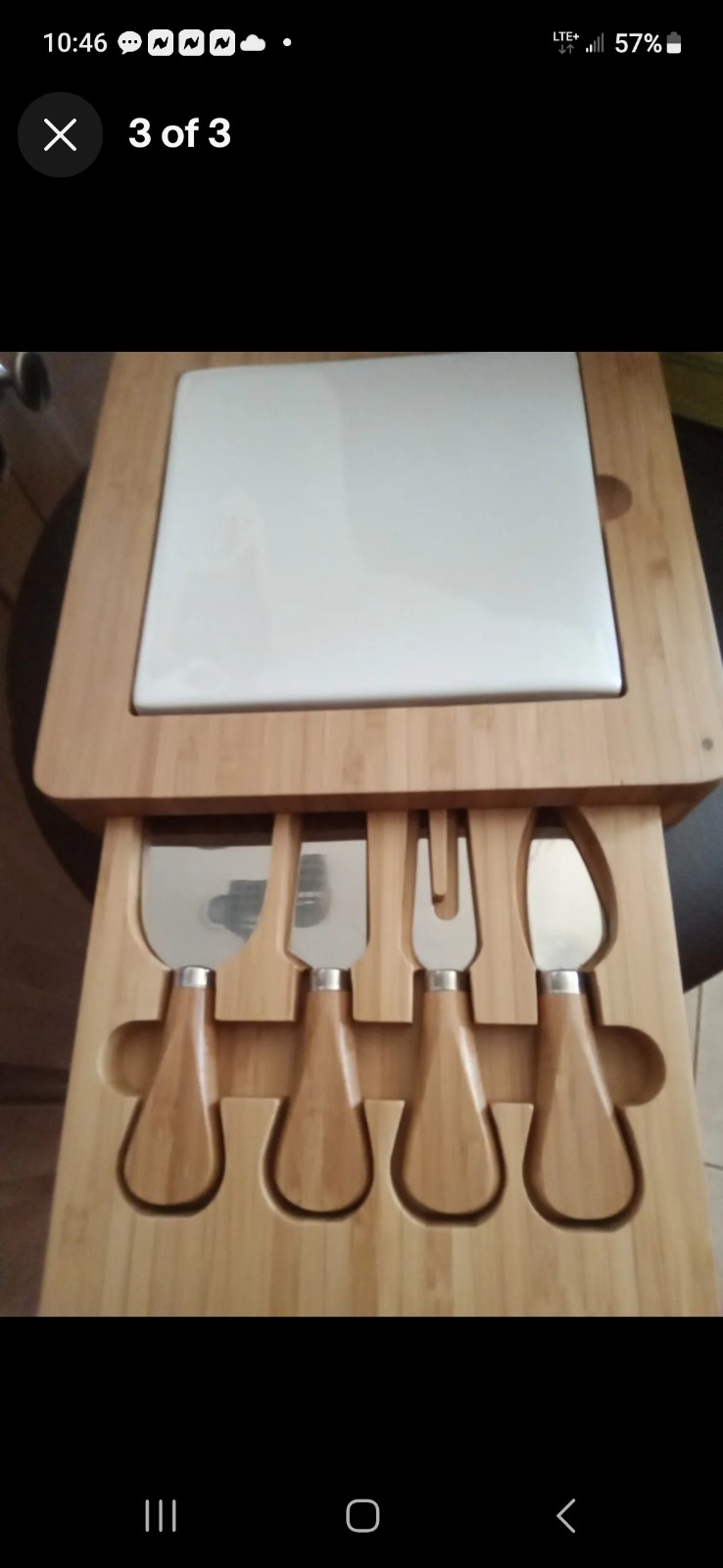 Food Network Bamboo Cheese Set With Knife Drawer