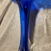 Jonathan Winfisky Art Glass Trumpet Vase Cobalt Blue 1995 SIGNED 10 In VINTAGE