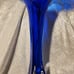 Jonathan Winfisky Art Glass Trumpet Vase Cobalt Blue 1995 SIGNED 10 In VINTAGE