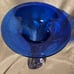 Jonathan Winfisky Art Glass Trumpet Vase Cobalt Blue 1995 SIGNED 10 In VINTAGE