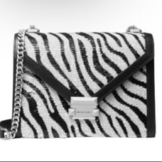 NWT Michael Kors Whitney Zebra Sequin Bag