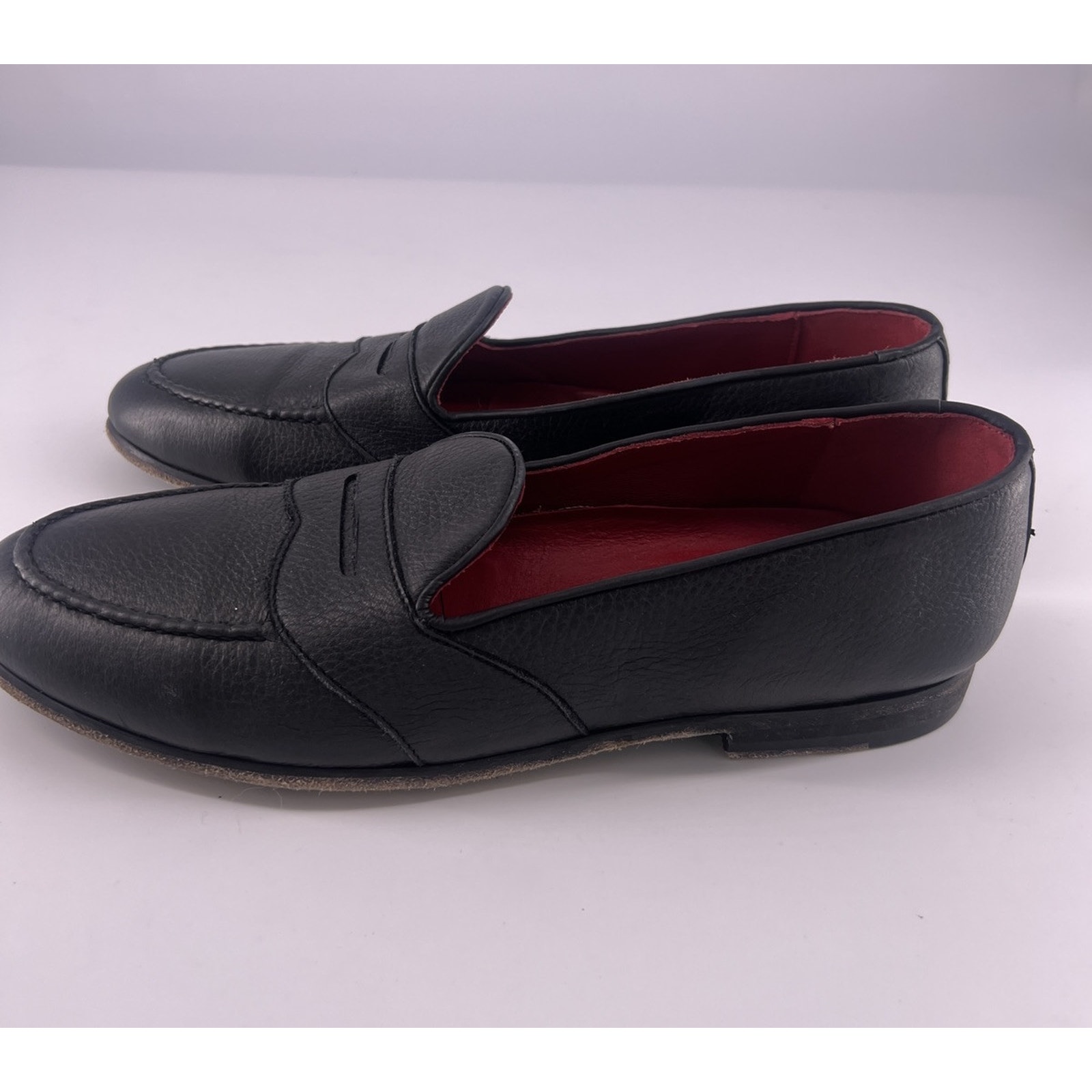 Maus and Hoffman Shoes Mens Size 11 Black Genuine Lizard Loafers Comfort Dressy