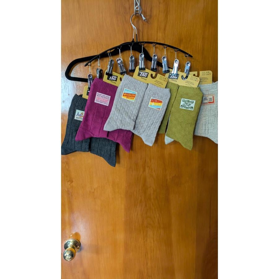 Lot 5 pairs Blue Q Tag Socks - L-XL