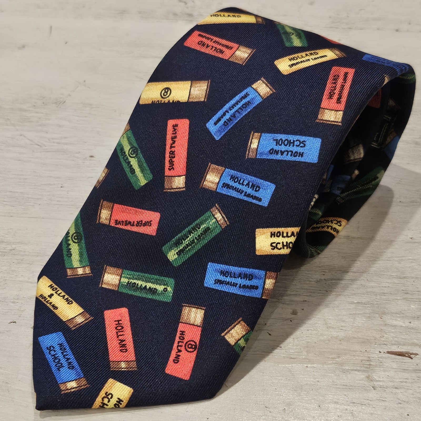 Drakes x Holland & Holland London Handmade Silk Tie - Shotgun Shell AOP