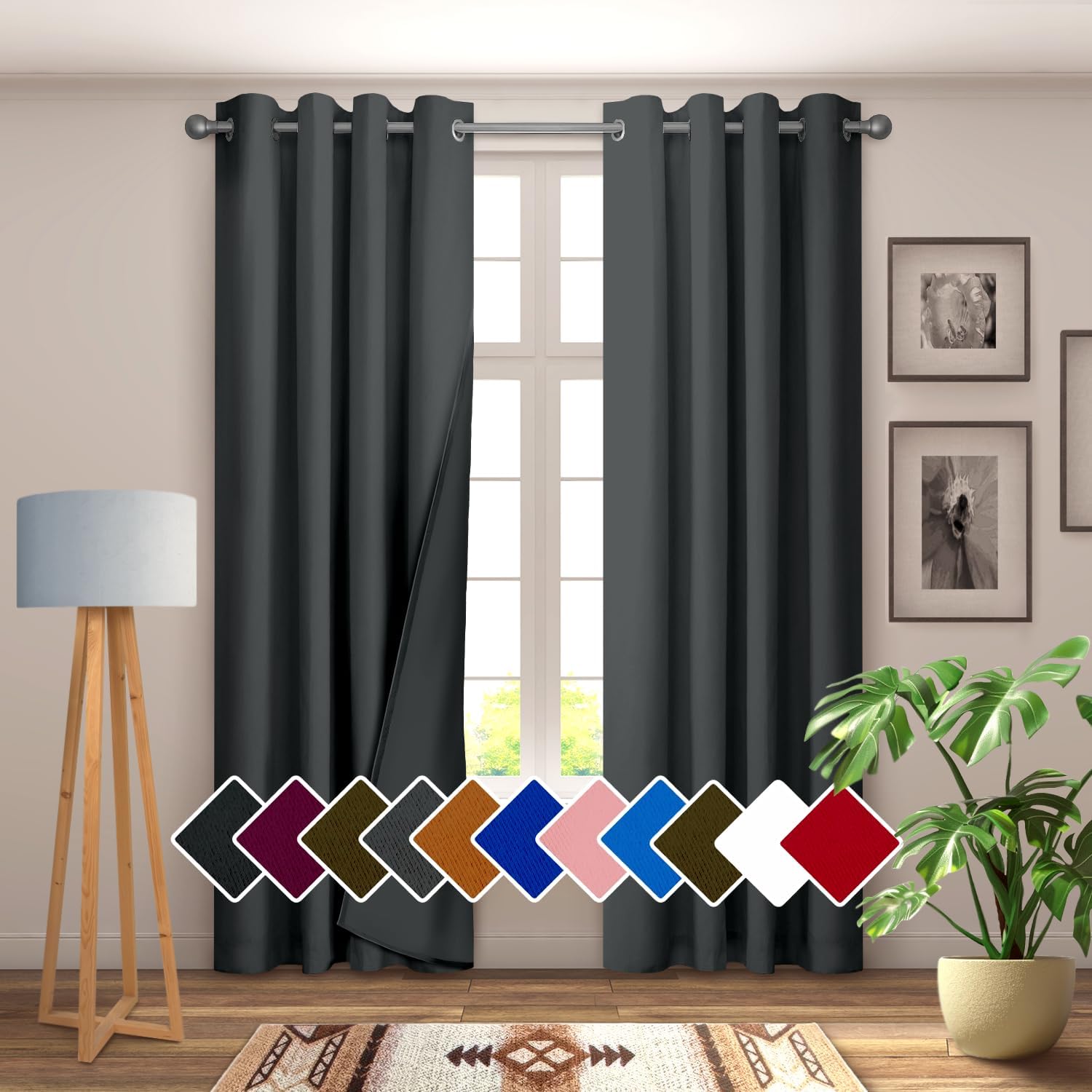 Blackout Curtain set brand new 52x84 Inches each panel 2 panel set