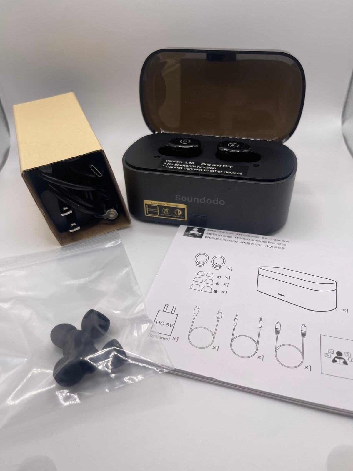 Wireless Earbuds for Tv Listening Watching with Transmitter Charging Dock