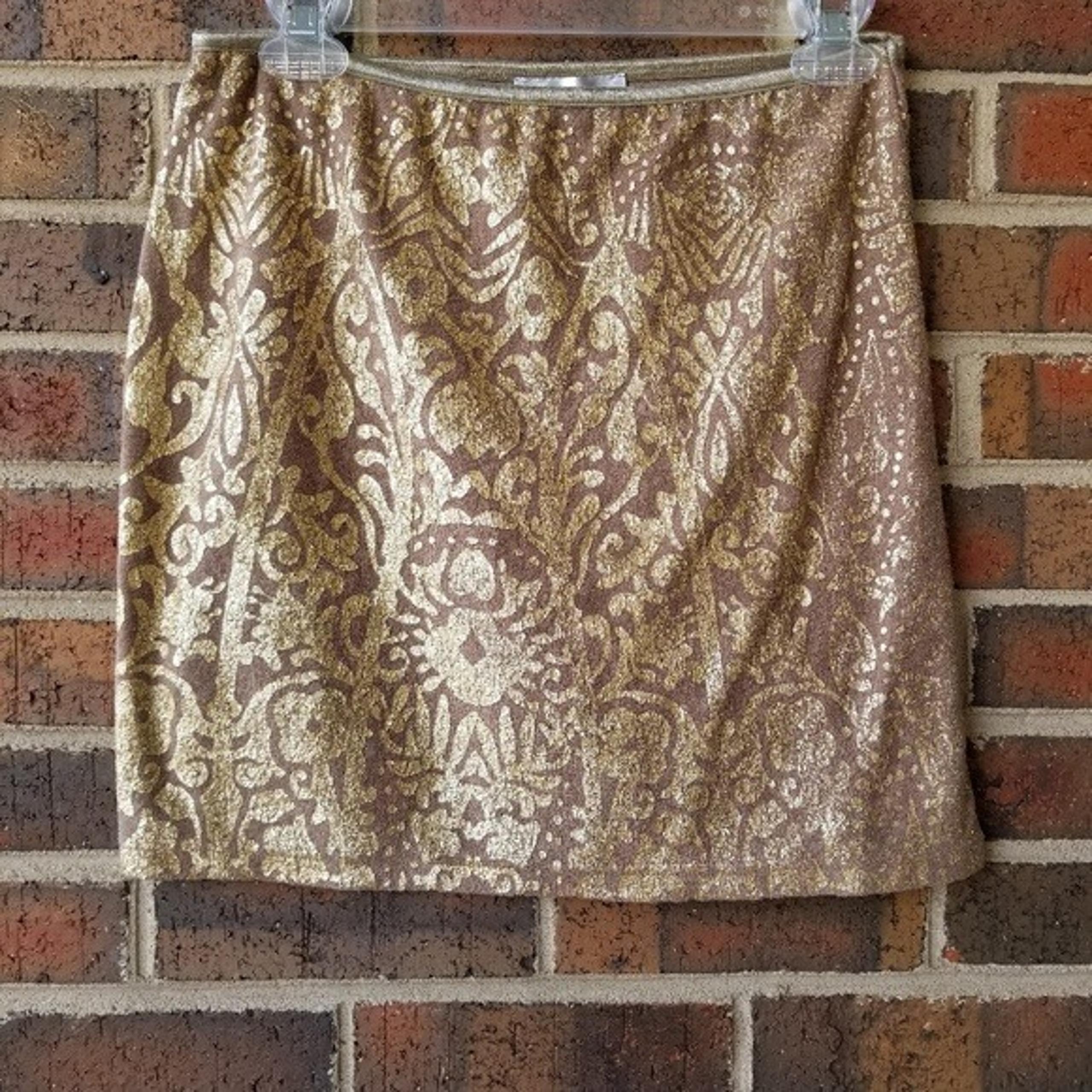 Francesca's Collection Gold Mini Skirt
