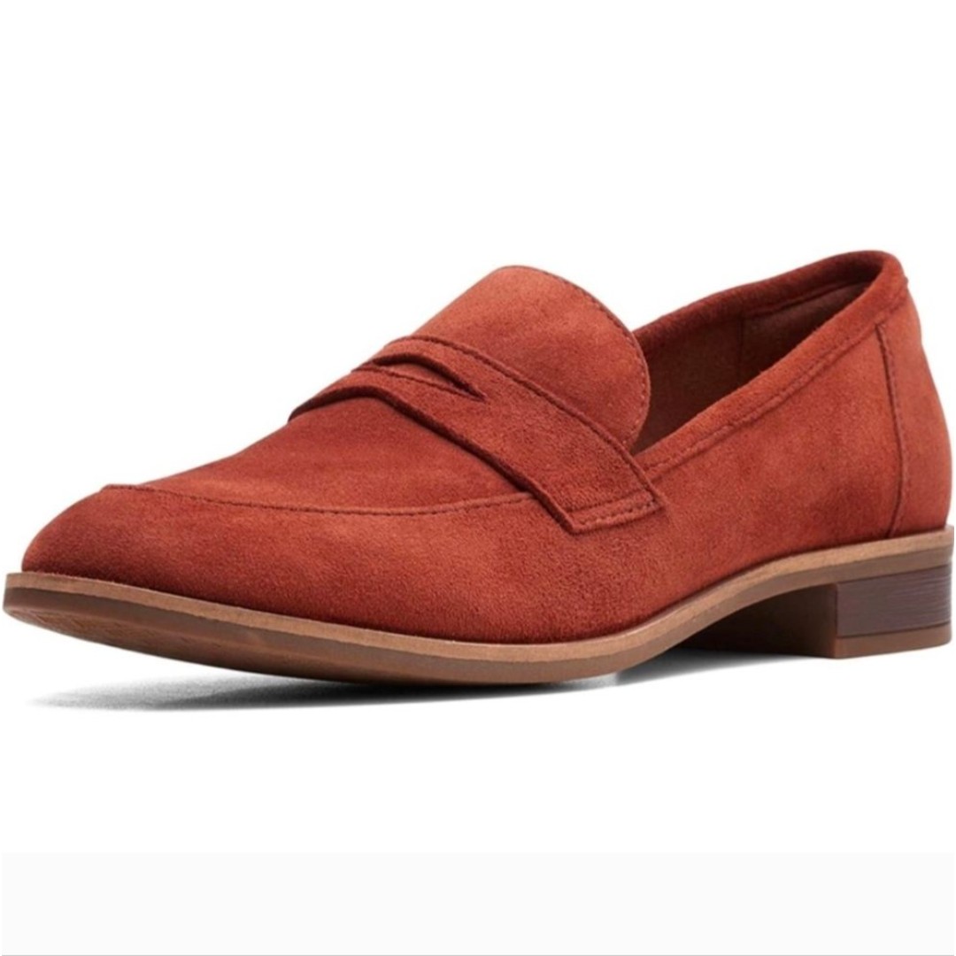 Clarks Collection Go Penny Loafer Comfort Career Casual Mahogany 9.5