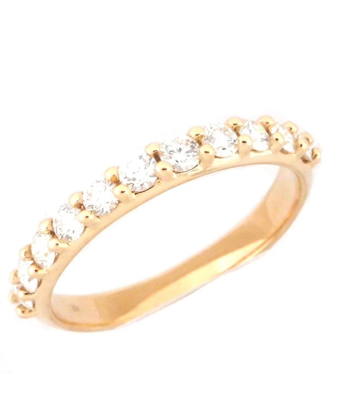 18K Yellow Gold IGI Certified Natural Round Diamond Band 0.51 Ct Wedding Ring EF