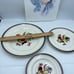 Vintage 50's Metlox Poppytrail Red Rooster 3 Pc. Set Salad Plate Dinnerware