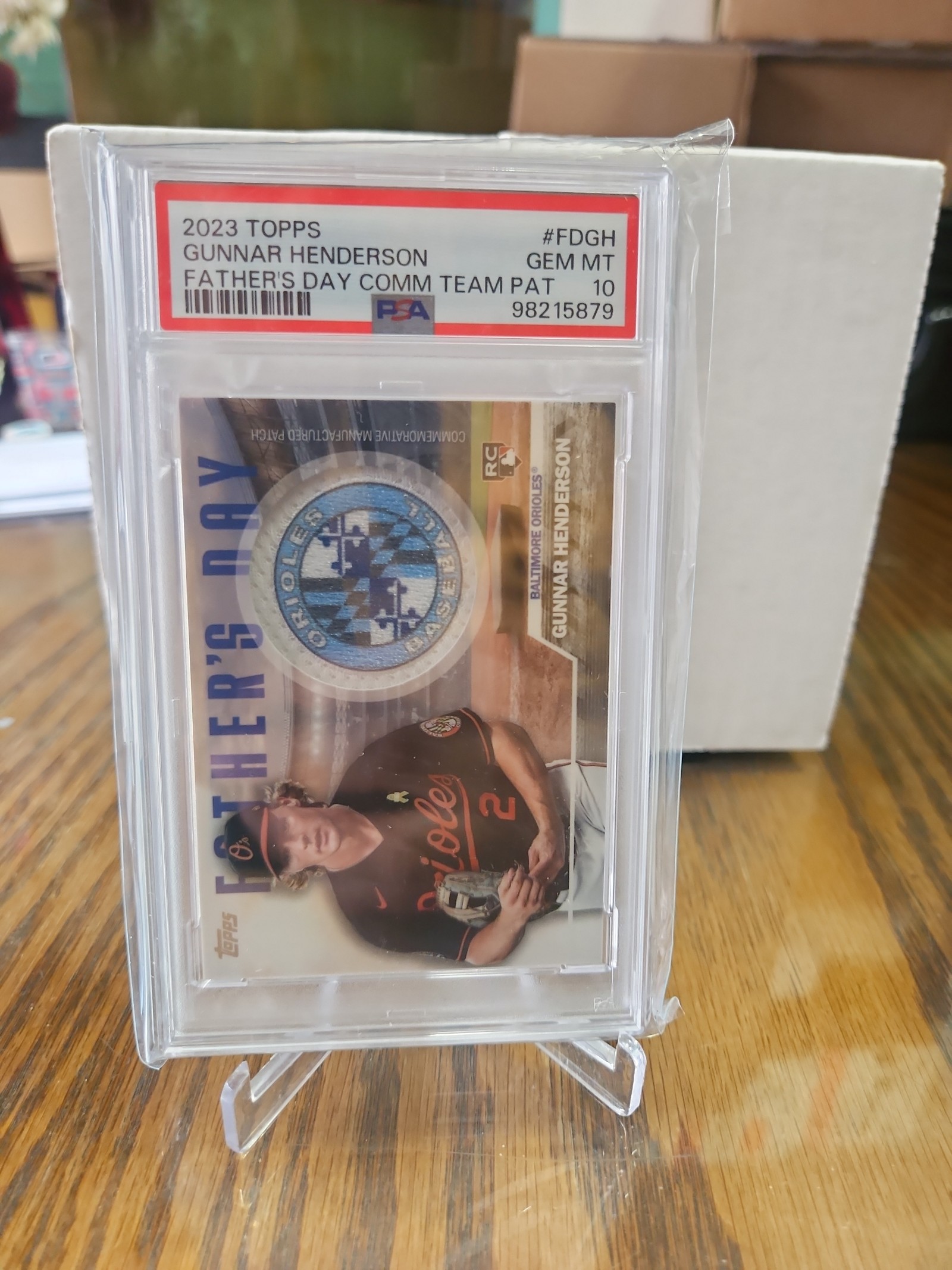 2023 Topps Gunnar Henderson Father’s Day Comm Team Patch PSA 10 (RC)