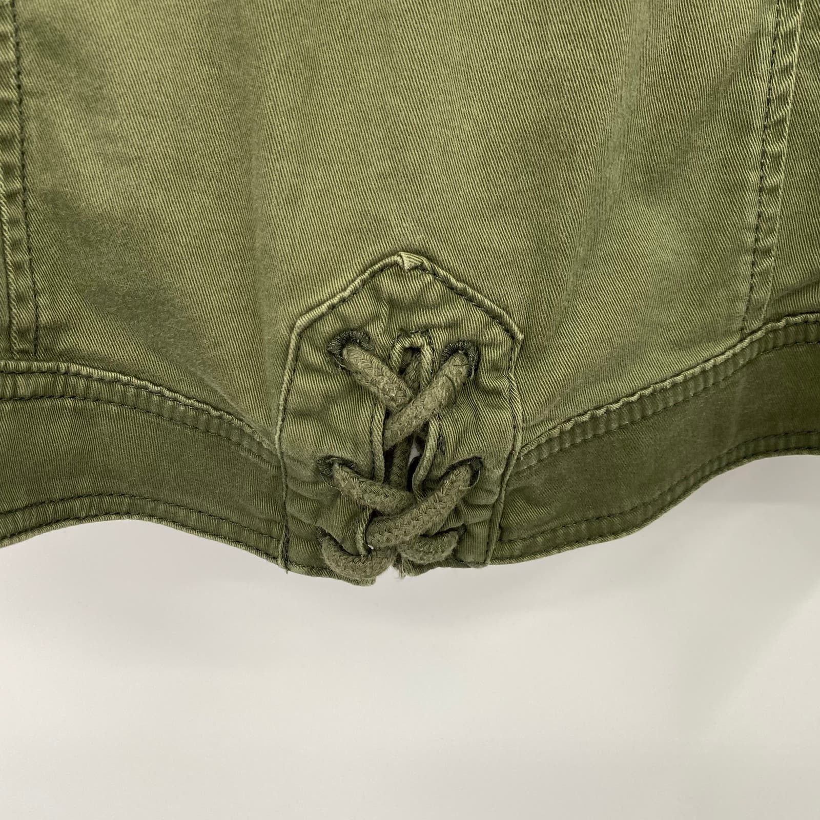 Hollister Utility Jacket Cargo Army Green Stretch Cinched Waist Womens XS gToSHAIcC