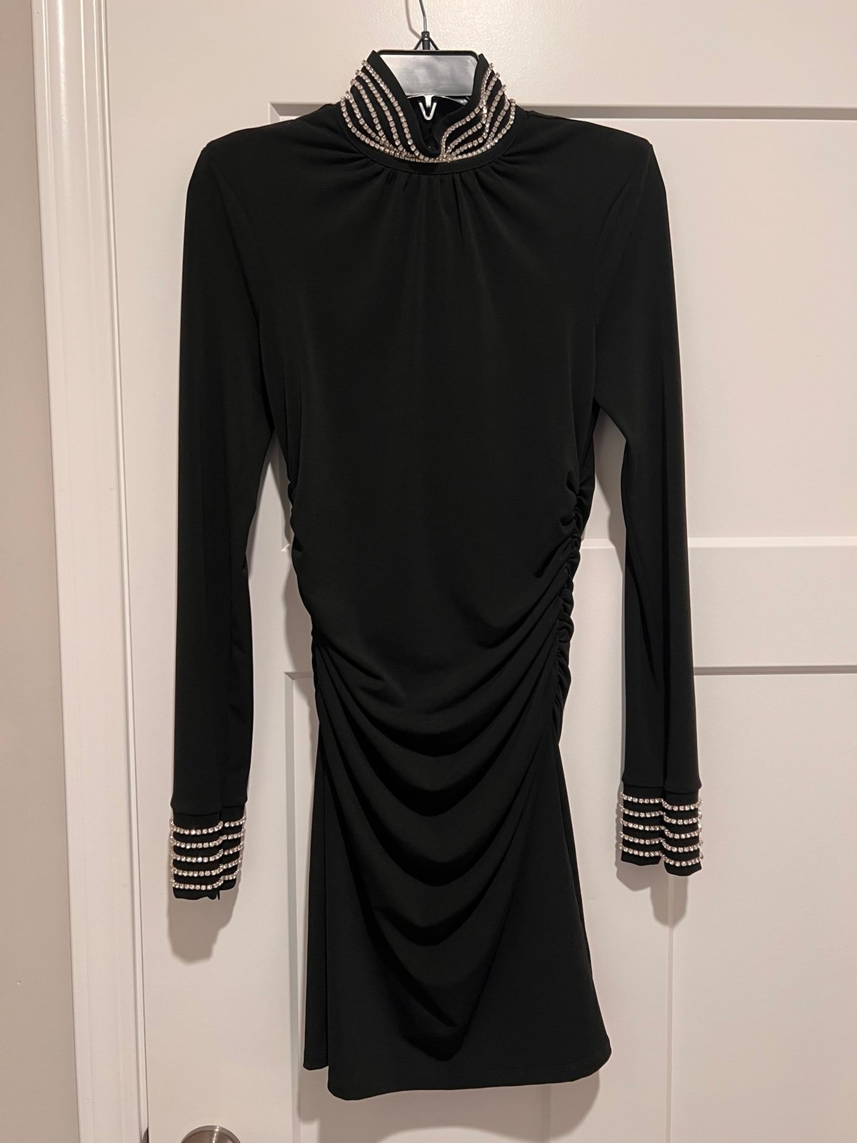 Cinq a Sept Crystal embellished black gown